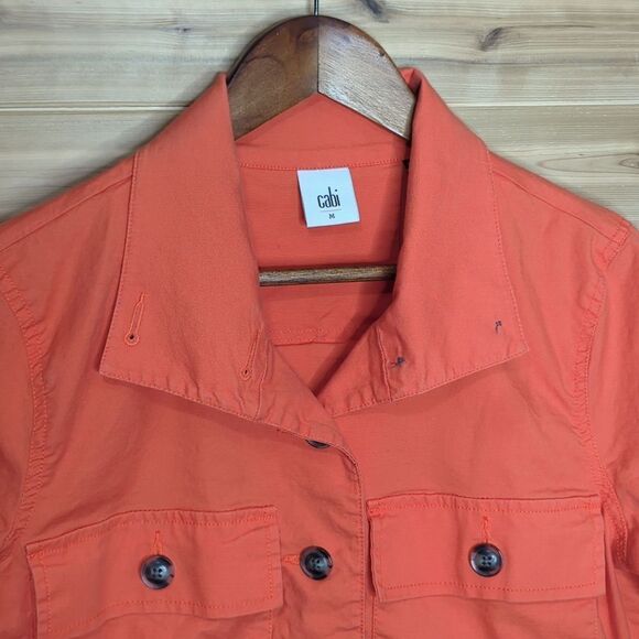CAbi Jacket Womens Medium Orange #5098 Resort Jacket Cropped Boxy Spring - Picture 2 of 10